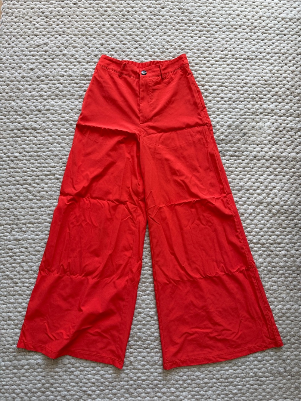 Luukse Red High-Rise Wide-Leg Pull-On Pants Size Small